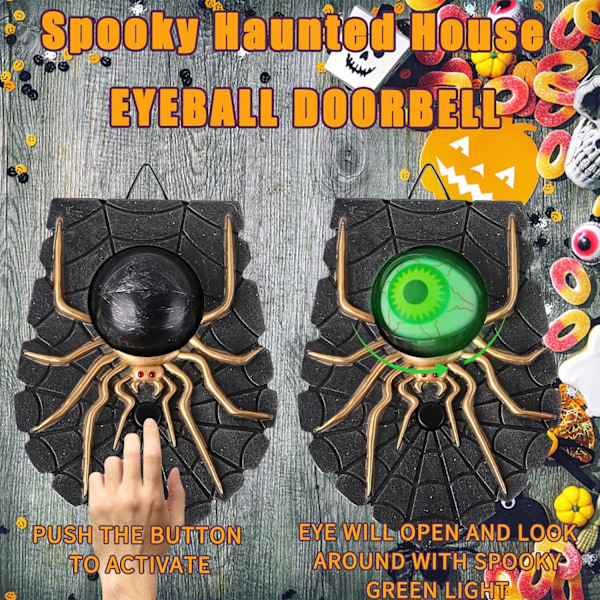 Halloween-koristeet Ovikellon Pelottava Animoitu Silmä Sisä- ja Ulkokäyttöön