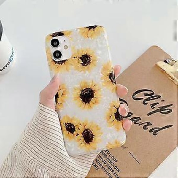 iPhone11 Skal, Chrysanthemum Blomsterträdgård Mönster Kvinnor Flickor Design Plast Hårt Baksida Skal med TPU Stötfångare Skyddande Skal för Samsung iPhone11 6.1