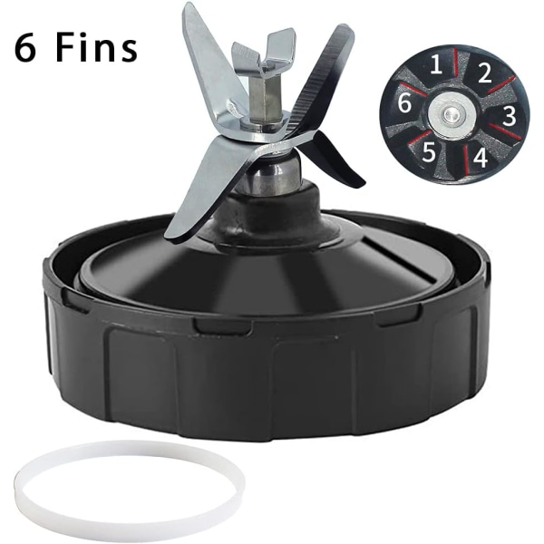 Blender-reservedeler, 6-finners Ninja Smoothie Blender-blad, passer til Ninja Blender-kopp, ekstraktorbunnblad Auto