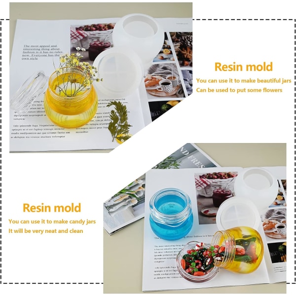 Silikonform til Harpiks, Glasform med Låg, Puddingglas Epoxy Harpiks C