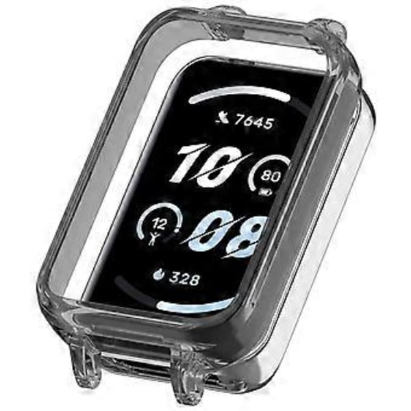 Smartband Cover Skal Skærmfilm Fuld Dækning Bumper Case til Band 9 Beskyttende Skal med 12mm Bælte Interface Transparent sort Transparent black