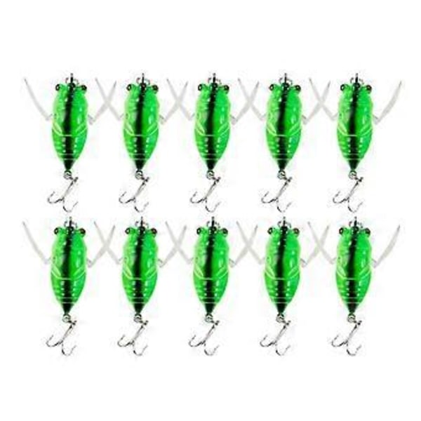 10 Stykker Hårde Agn Cicada Saltvand Guld(Grøn) Green