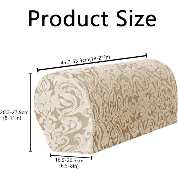 (Aprikos) 2 stk Sofa Armrest Covers, Armchair Covers for Arms, Ar