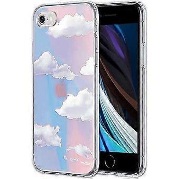 til iPhone SE Cover 2022 (3. generation) & iPhone SE Cover 2020 & iPhone 8/7 Cover Klart Design Sød, Robust Cover i Militærkvalitet med Moderigtigt til Kvinder Gi