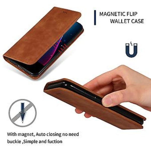Samsung Galaxy Note 10 Lite/A81 -puhelimen nahkakotelo yrityskäyttöön Brown