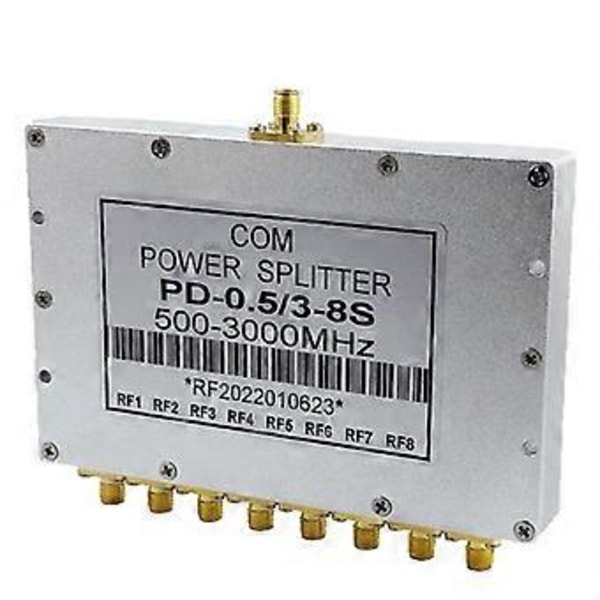 1 st 8-vägs SMA-effektfördelare 500MHz-3000MHz, SMA hona effektdelare signalkabel fördelare hona D