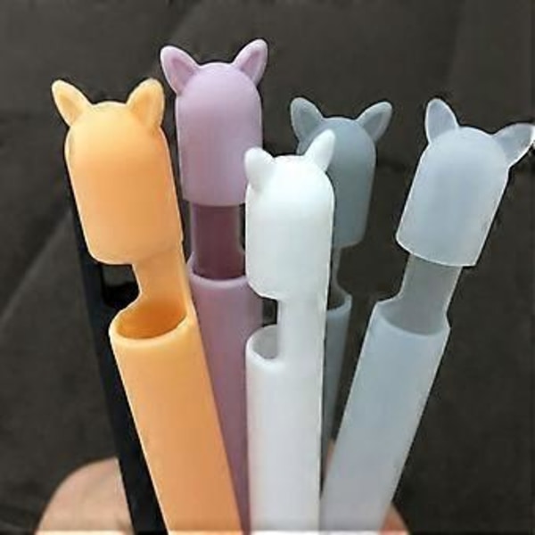 Silikonetui for Apple Pencil 1. gen, holder, beskyttelseshylse, søtt mykt grep, pose, hetteholder + beskyttende nib-deksler, lilla Purple