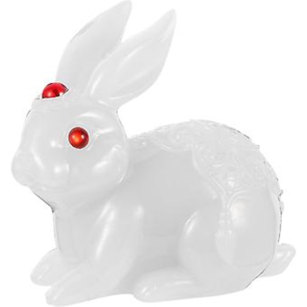 Påskhare Ornament i Resin Liten Påskhare Figurin Kanin Prydnad Skrivbordsdekor White