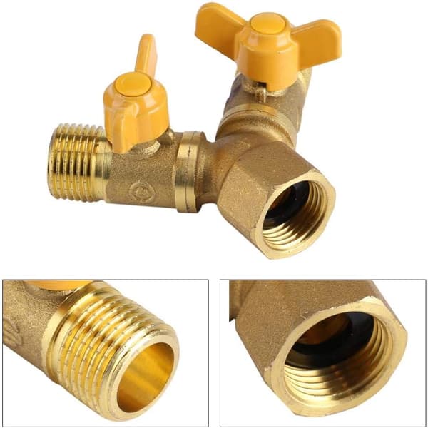 2-veis kran kobling adapter slangesplitter for å dele 1/2in messingkran