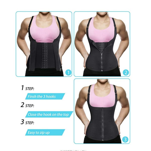 Taljetræner til kvinder, lynlås body shaper cincher sportsbælte