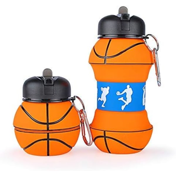 500ML/17oz Retractable Kids Water Bottle with Carabiner Sport Tr