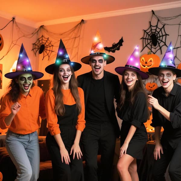 Halloween selvlysende hat – til kostumer, rollespil, Halloweenfester, gaver og julepynt – orange Orange