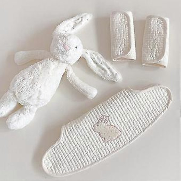 Sæt med babyhagesmække, absorberende og blødt bomuldsstof til savlende og tandfrembrud hos spædbørn og småbørn, tilbehør til babybærestol patch rabbit