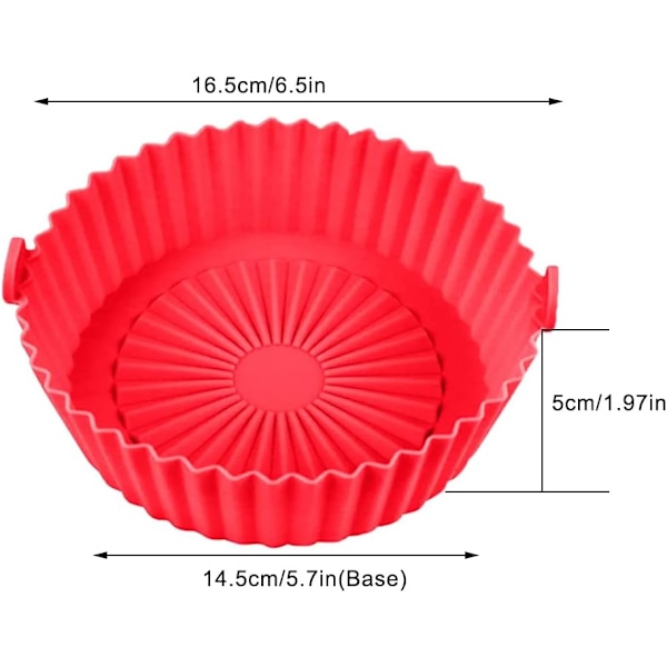 2 stk gjenbrukbare silikonkurver, silikonkurv for airfryer