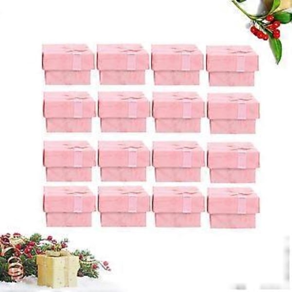 30 st Smyckesförvaringslådor Presentförpackningar för Örhängen Armband Halsband (Rosa)