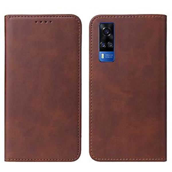 Läderfodral för vivo Y51 2020 (Indien) / Y31 2021 Brown