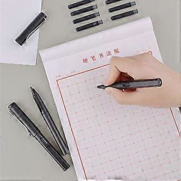 5 st/set reservoarpennor 0,28 mm signaturpennor kalligrafipenna hållningskorrigerande bläckpenna smidiga skrivpennor ritpenna