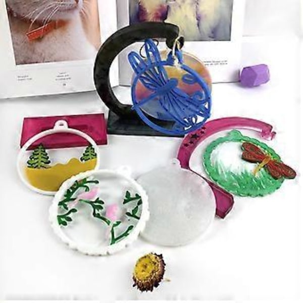Julgran Fjäril Form DIY Fotoram Hänge Vardagsrum Dekoration Månbas Fäste Ornament Silikonform 2