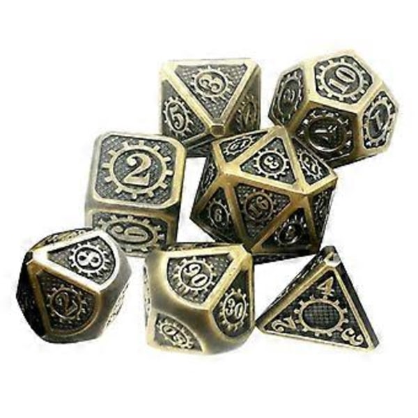 7 stk./pakke Polyhedral Zinklegering til Drageskæl DnD RPG Brætspil Terninger (05) 5
