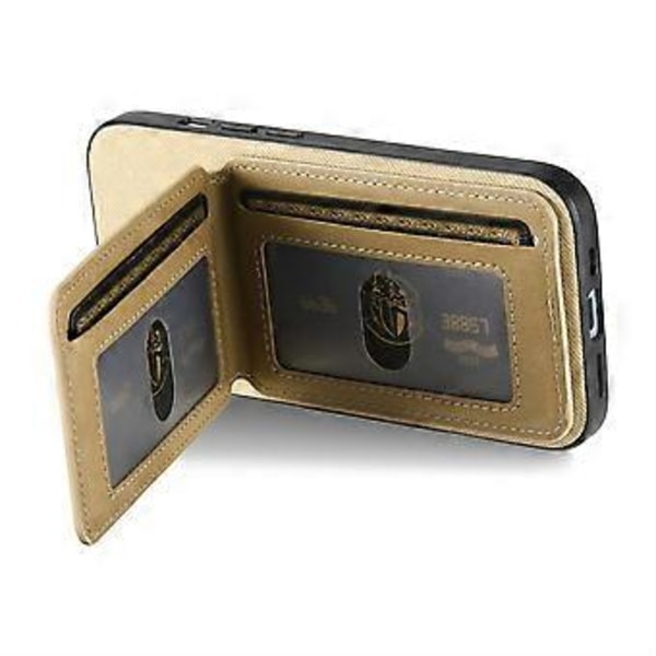 Xiaomi Redmi 13C 4G -puhelimen kangaskuvioinen nahka+PC+TPU RFID-suojakansi korttipidikkeellä Khaki