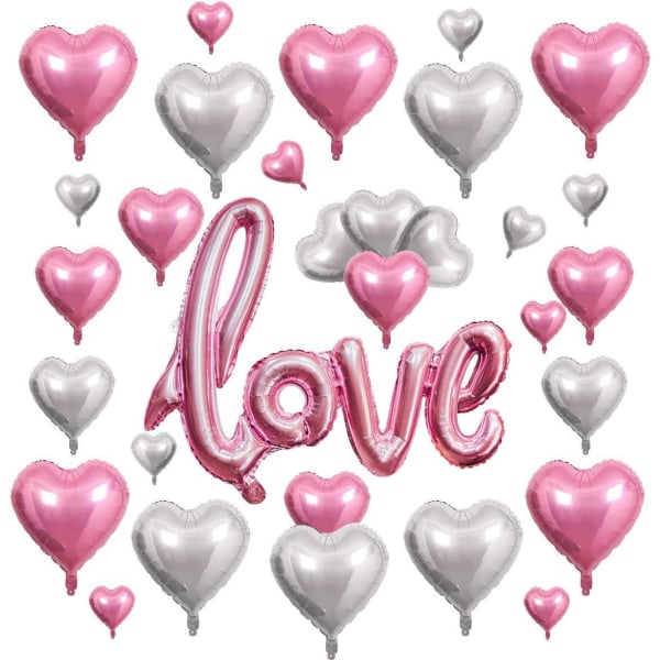 Foil Combo Balloon Set 30ps Pink Love Romantic Love Valentine's D