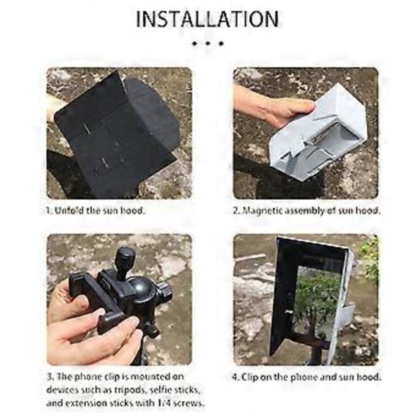 Justerbare Foldbare Solskærme til Drone Controller Telefon Antirefleks Nem Installation Solblokerende Hætte Udskiftning Sort Black