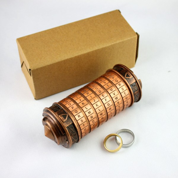Da Vinci Code Mini kopparlås pusselboxar med dold fack