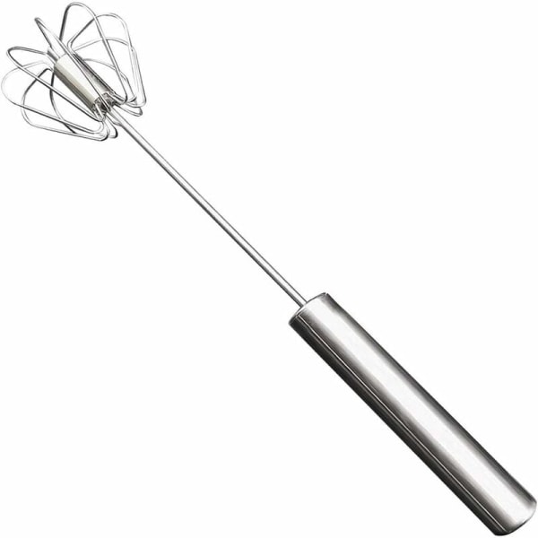 Semi-automatisk piskeris, rustfrit stål roterende æggepisker, ballon