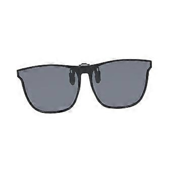 Polariserede Clip-on Solbriller til Mænd Kvinder Solbeskyttelse med Flip Up Anti-Glare Fiske- og Kørebriller - Sort