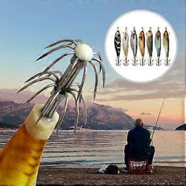 Fiskedrag Bläckfisk Saltvatten Fiskedrag Bläckfiskdrag Krok Hårda Fiskedrag Självlysande Räkdrag Hållbara 7