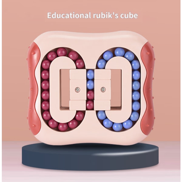Rosa Pussel Magic Cube Liten bönstjälk Roterande Toy Flat Ball Gy