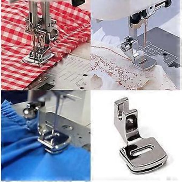 Rynkfot Fållpressarfot för hushållssymaskin för Brother Singer Janome Kenmore Silver