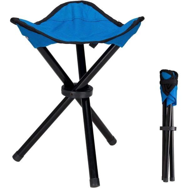 1 STK blå liten utendørs sammenleggbar lerretkrakk for fotturer, camping,