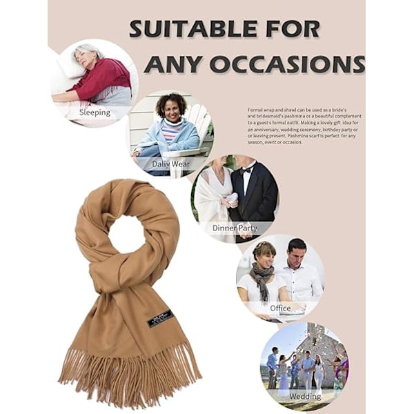 Cashmere Vinter Varma Halsduk För Kvinnor Pashmina Sjal Wrap Män Stora