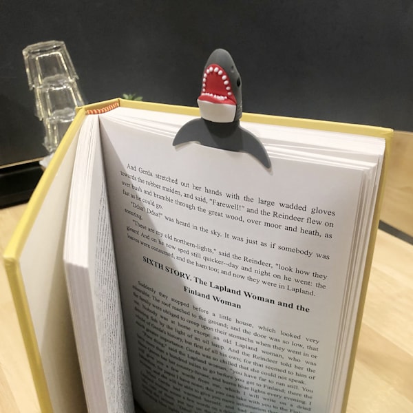 1 kpl 3D hain kirjanmerkki, söpö eläinkirjanmerkki, opiskelijoille, readi