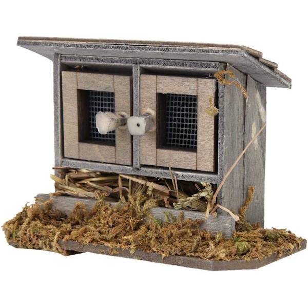Dukkehustilbehør 1/12 Miniatyrhage Coop for Dukkehus i tre