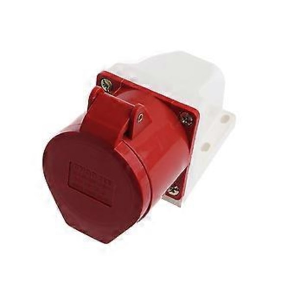 32A 240-415V 3P+N+E Fallsäker Industrikontakt Rund Strömkontakt Väderbeständig Låsbar Kontakt Uttag Strömenhet Röd