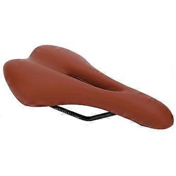 Maastopyörän satula, paksu, ontto, iskunvaimennettu, pehmeä pyöräilytyyny (ruskea)