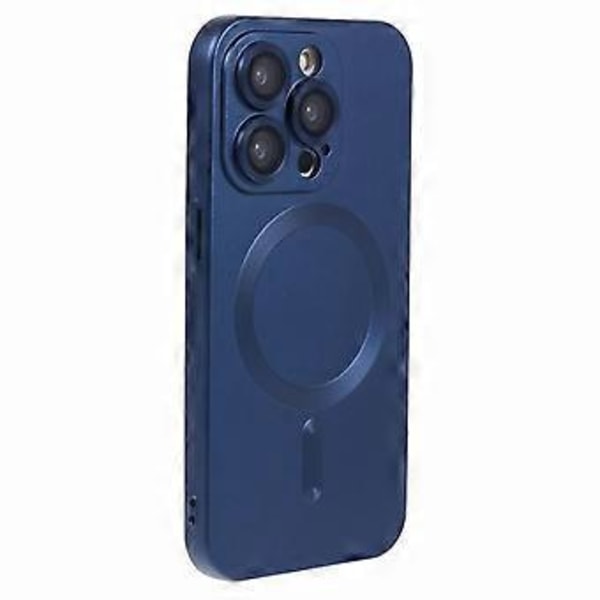 För iPhone 15 Pro TPU Skal Kompatibelt med MagSafe Gummibelagt Mobilskal med Linsskydd Style H