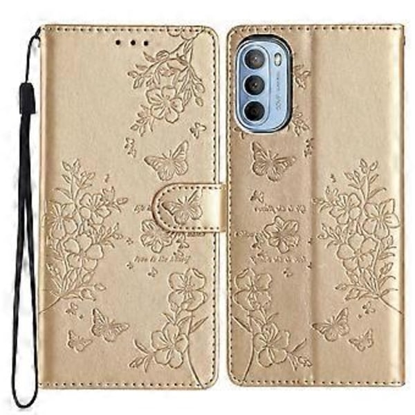 Sommerfugl og Blomster Etui til Motorola Moto G52 Gold