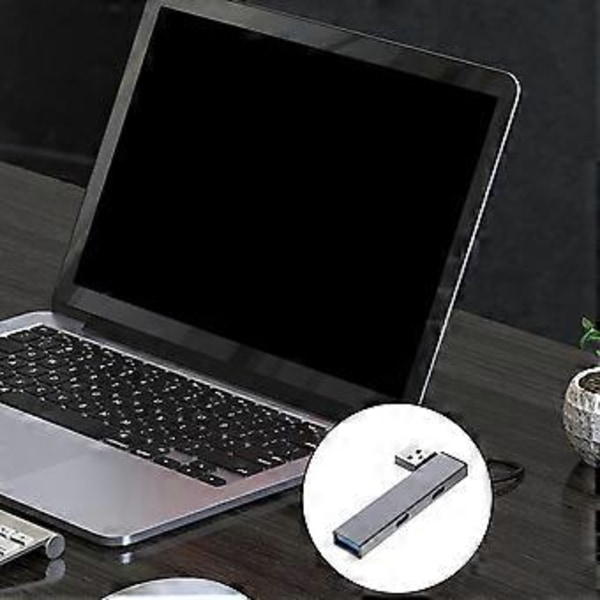 4-in-1 USB3.0 -keskitin USB3.0-, USB2.0-portilla, USB - 2Type C+USB -adapteri, USB-jakaja 5 Gbps USB3.0 -dataportti 480 Mbps USB2.0 Hopea Silver