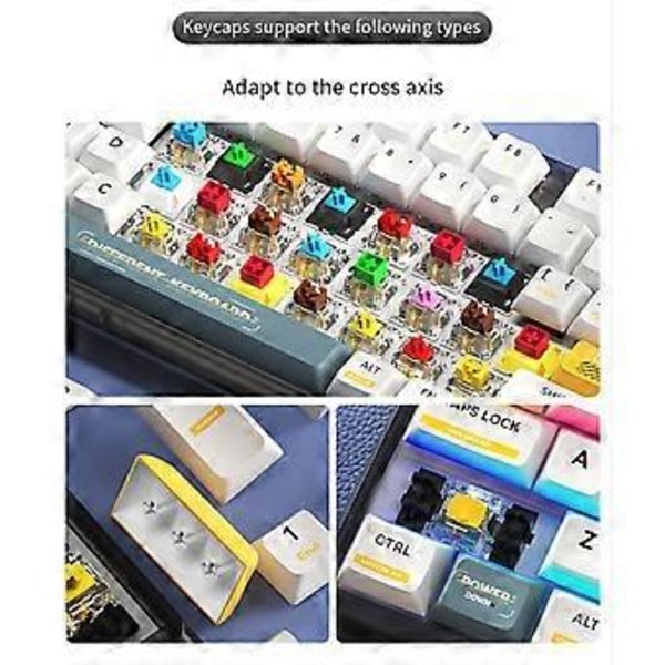 Tilpassbare russiske tastehetter XDA-tastehetter for 61/64/68/75/87/98/104/108 mekaniske tastaturer Enkel installasjon av tastehetter boxed