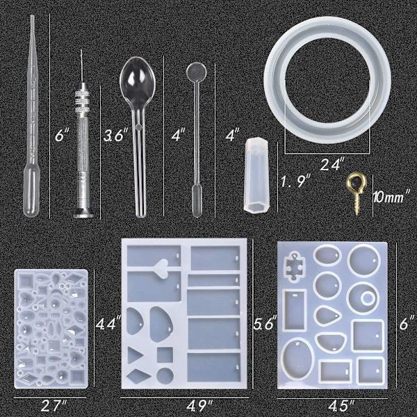 127 delars set med smyckeshänge spegel lim form tillbehör set b
