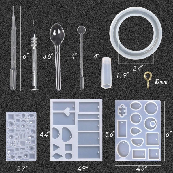 127pcs set of jewelry pendant mirror glue mold accessories set b