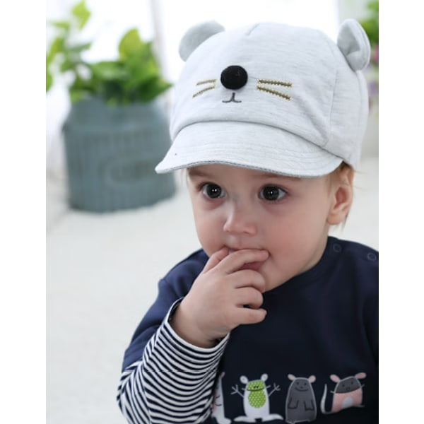 Børne Baby Bunny Kanin Visor Baseball Cap Bomuld Mørkegrå Grå