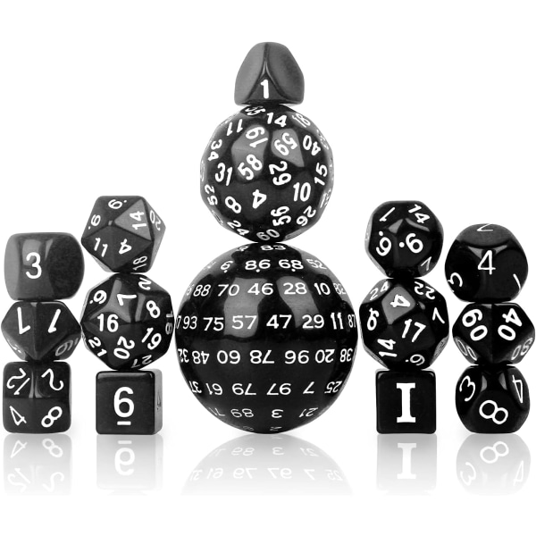 Tärningssats, rollspelstärningar, polyhedral tärningssats med 15 delar D3-D100