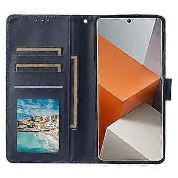 Xiaomi Redmi Note 13 Pro+ 5G -kotelo PU-nahkainen jalustalla ja 3 korttipaikalla Style E