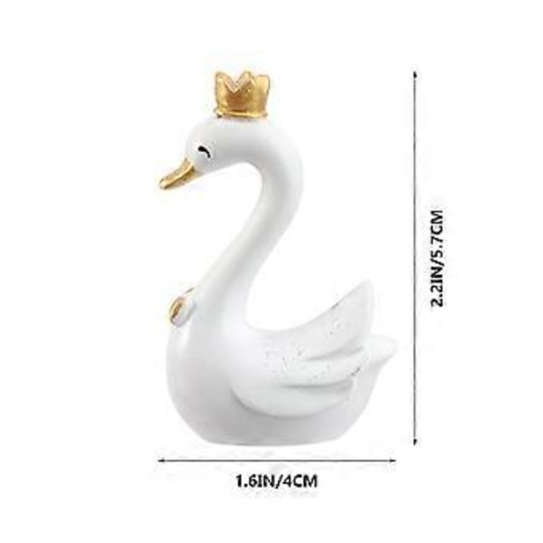 2 stk. Harpiks Svanedekoration Bryllup Svanekunst DIY Svane Ornament Bilpynt