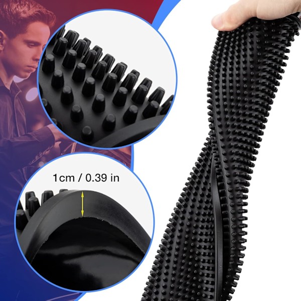 Sort 1 stk., 30*45 cm, PVC Gummi Coaster Afløbsbarmåtte Tyk Rektangulær