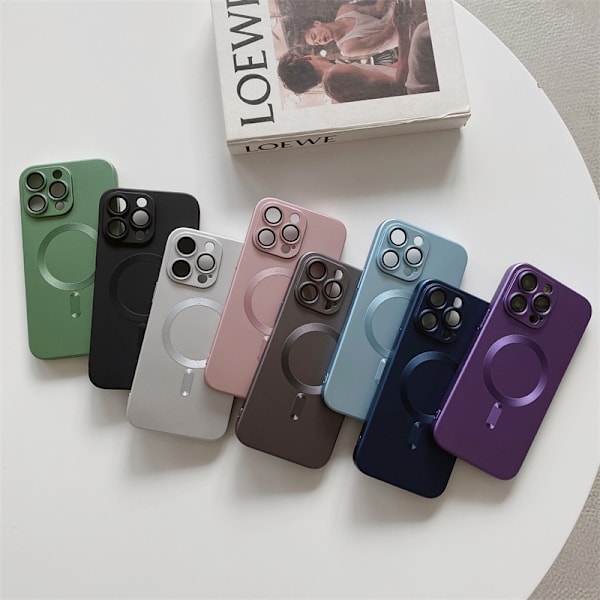 Magnetisk sugning lämplig för Apple 15 telefonfodral, svart flytande m